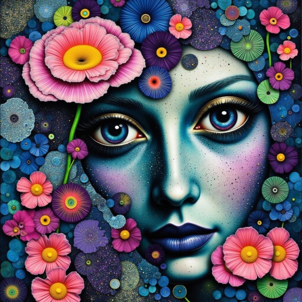 <lora:fantasy:1.0> <lora:art:1.0> <lora:SecretSauce:1.0> Strikingly emotive surreal Collage made from fragments torn from gelatin_Monotypes ...