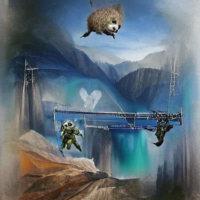Bungie jumping koala artwork