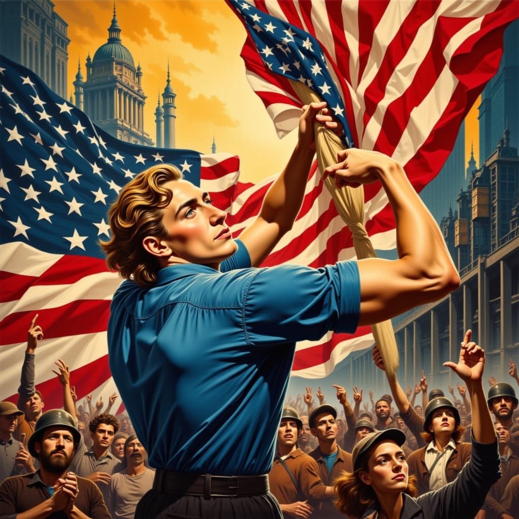 <lora:RandArtz:1.0> American Propaganda