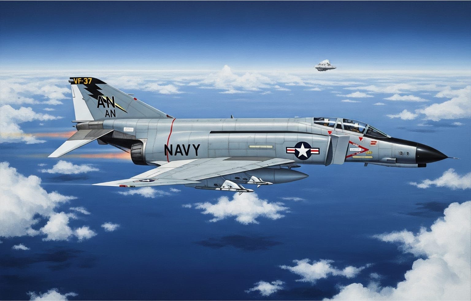 US Navy F-4 Phantom II, VF-37 "Black Lightning Squadron," Fi...