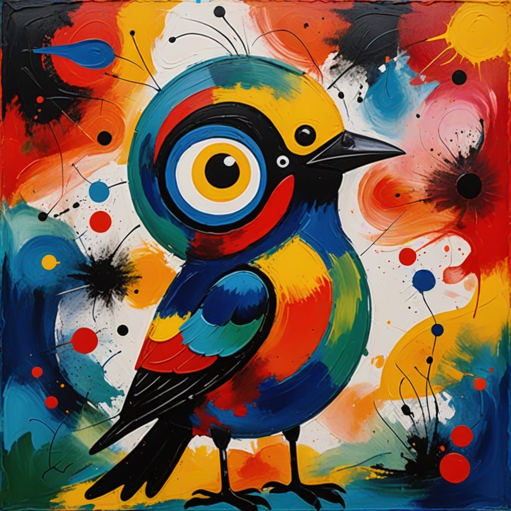 Vibrant Abstract Bird in Dreamlike Art Style