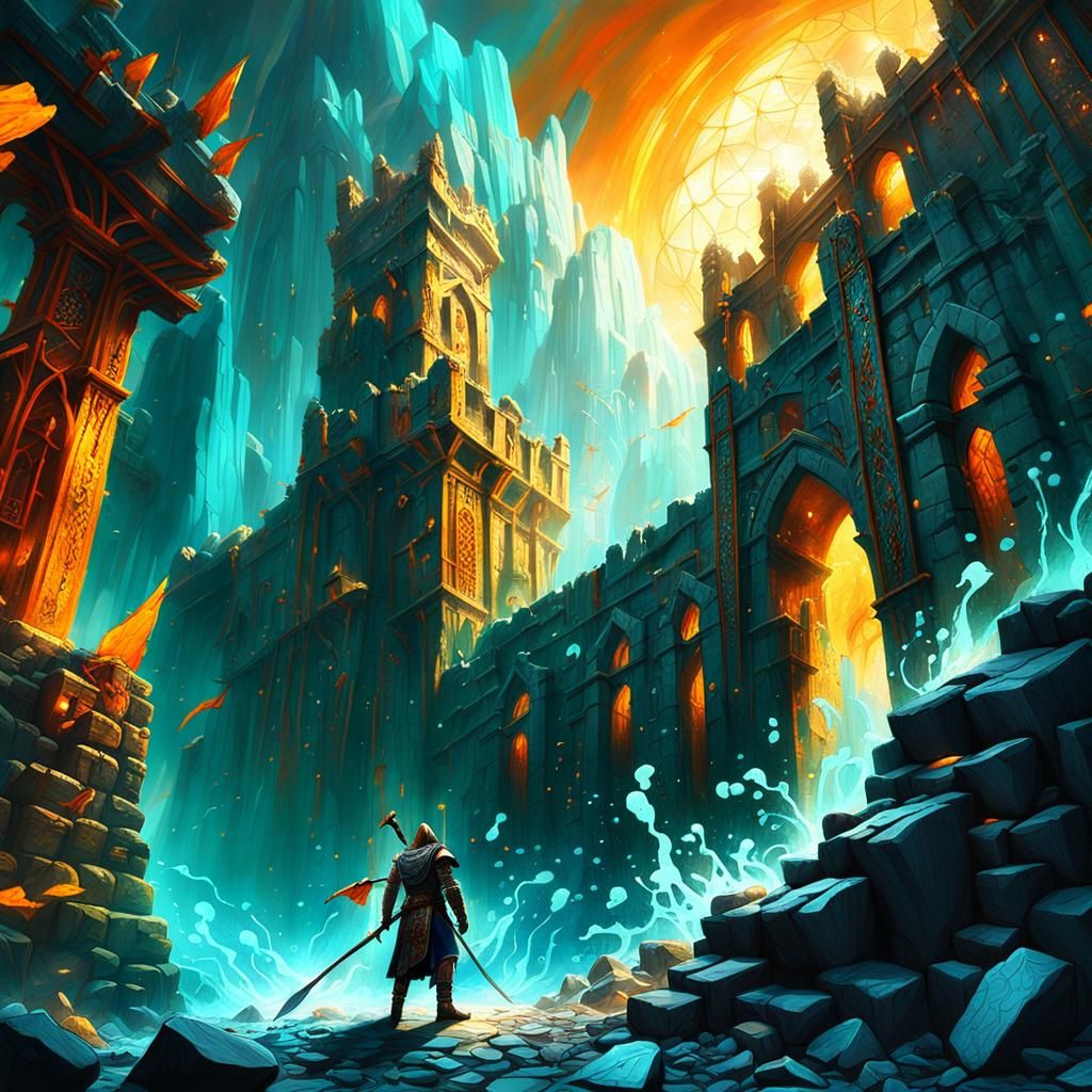 Warrior Breaks Free: Epic Fantasy Art