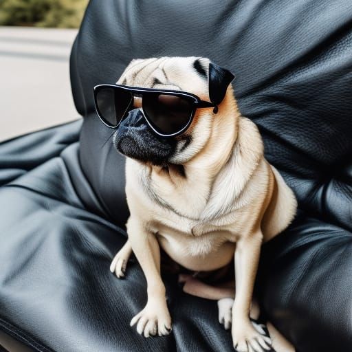 Pug in shades - AI Generated Artwork - NightCafe Creator