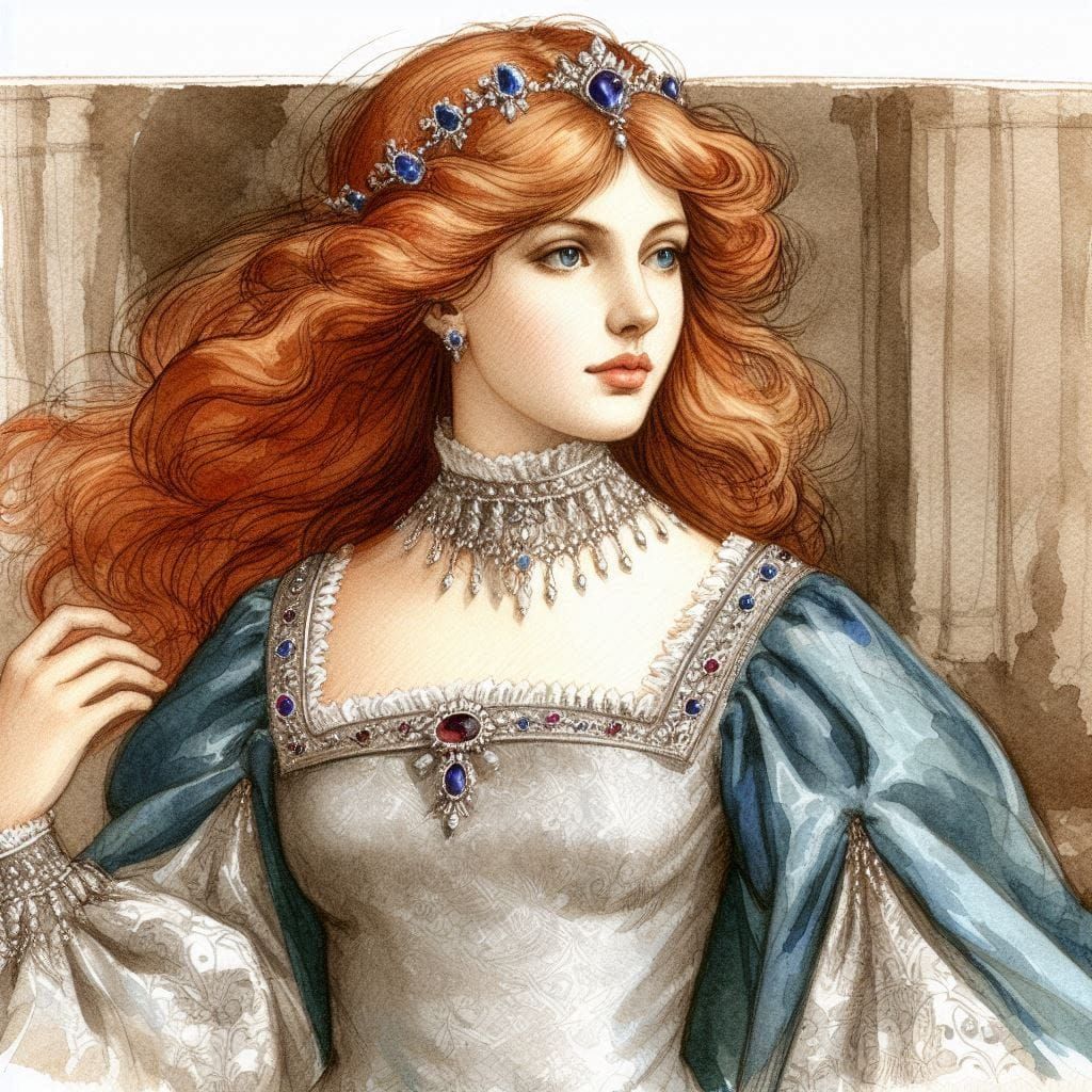 The reddish gold and the azure