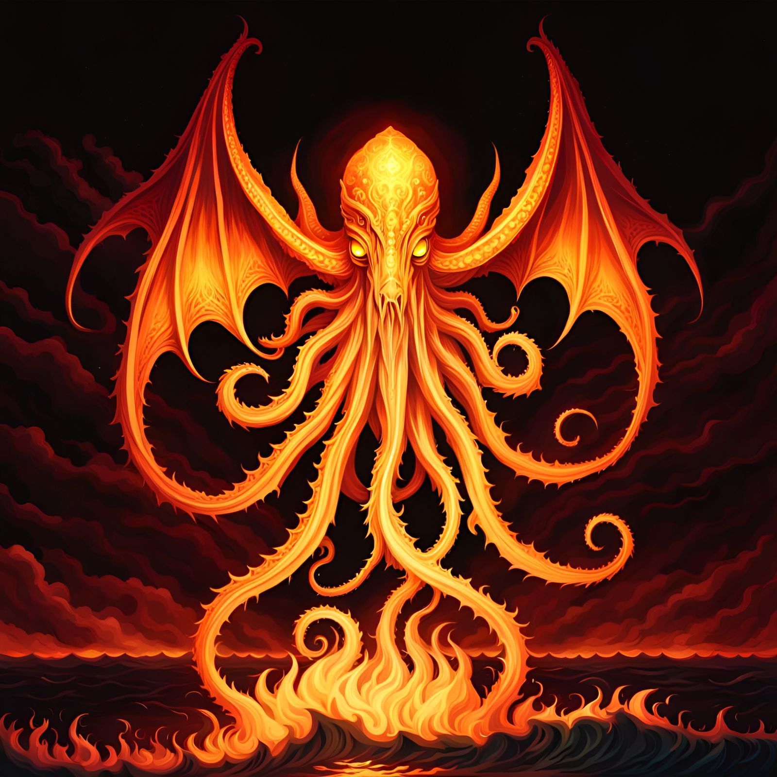 Fiery Cthulhu: Real Life Carved Jack-o-lantern Start Image - All 70%