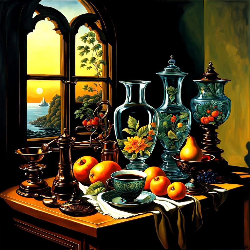 Retro Glassware Fantastical Device in Twilight