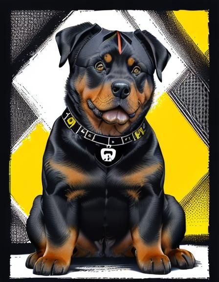 Rottweiler Puppy - AI Generated Artwork - NightCafe Creator
