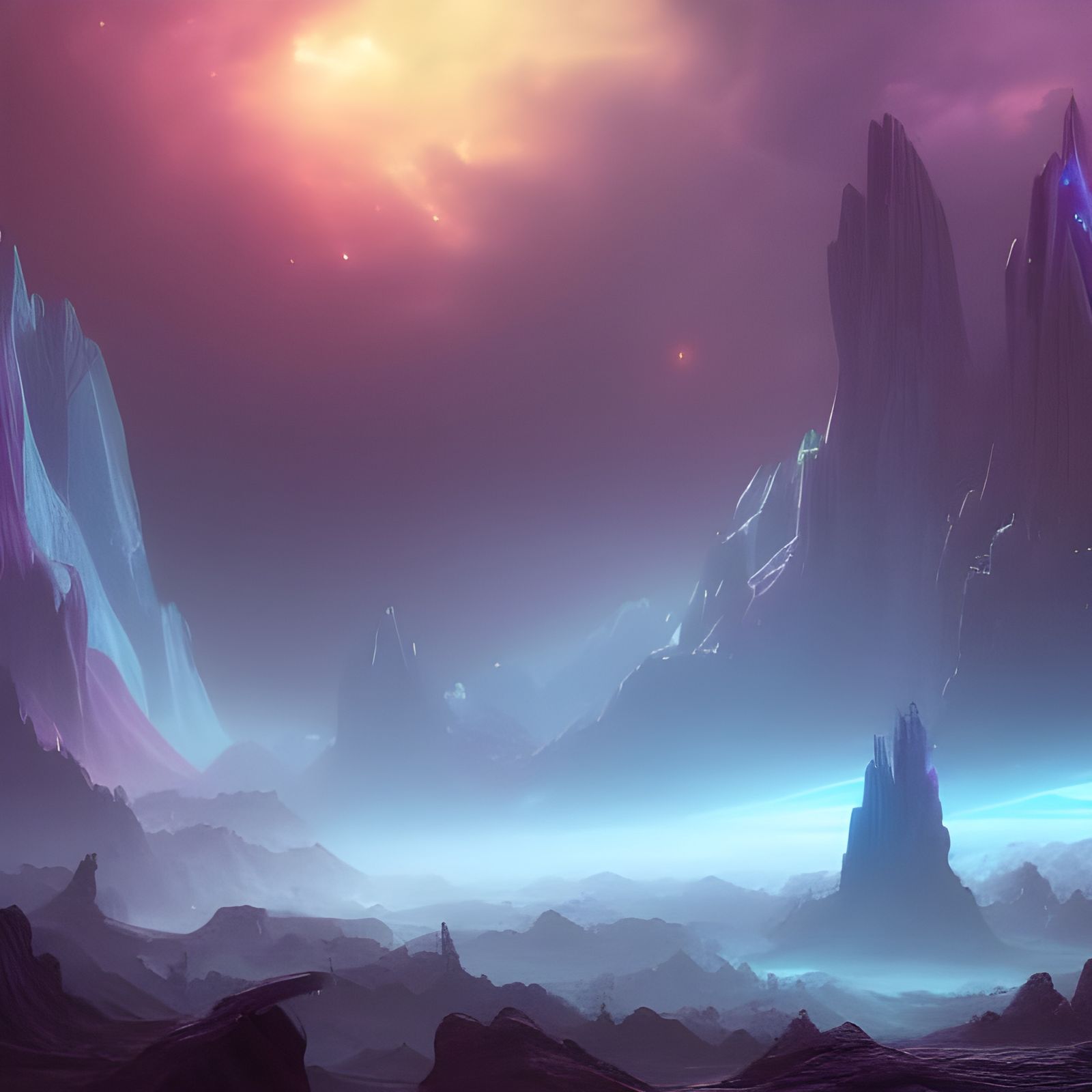 The Valley Of Twilight's Night - AI Generated Artwork - NightCafe Creator