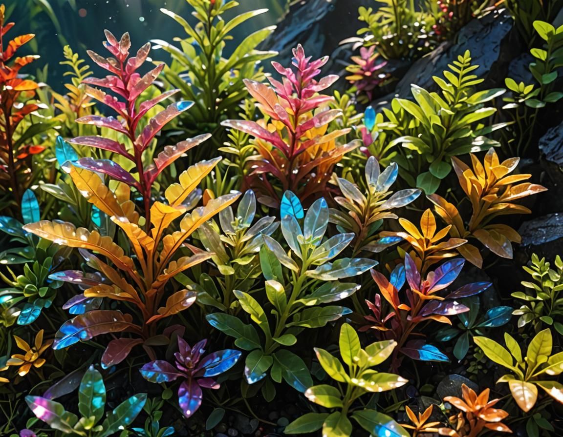 Rainbow Crystal Plants Glow on Distant Island