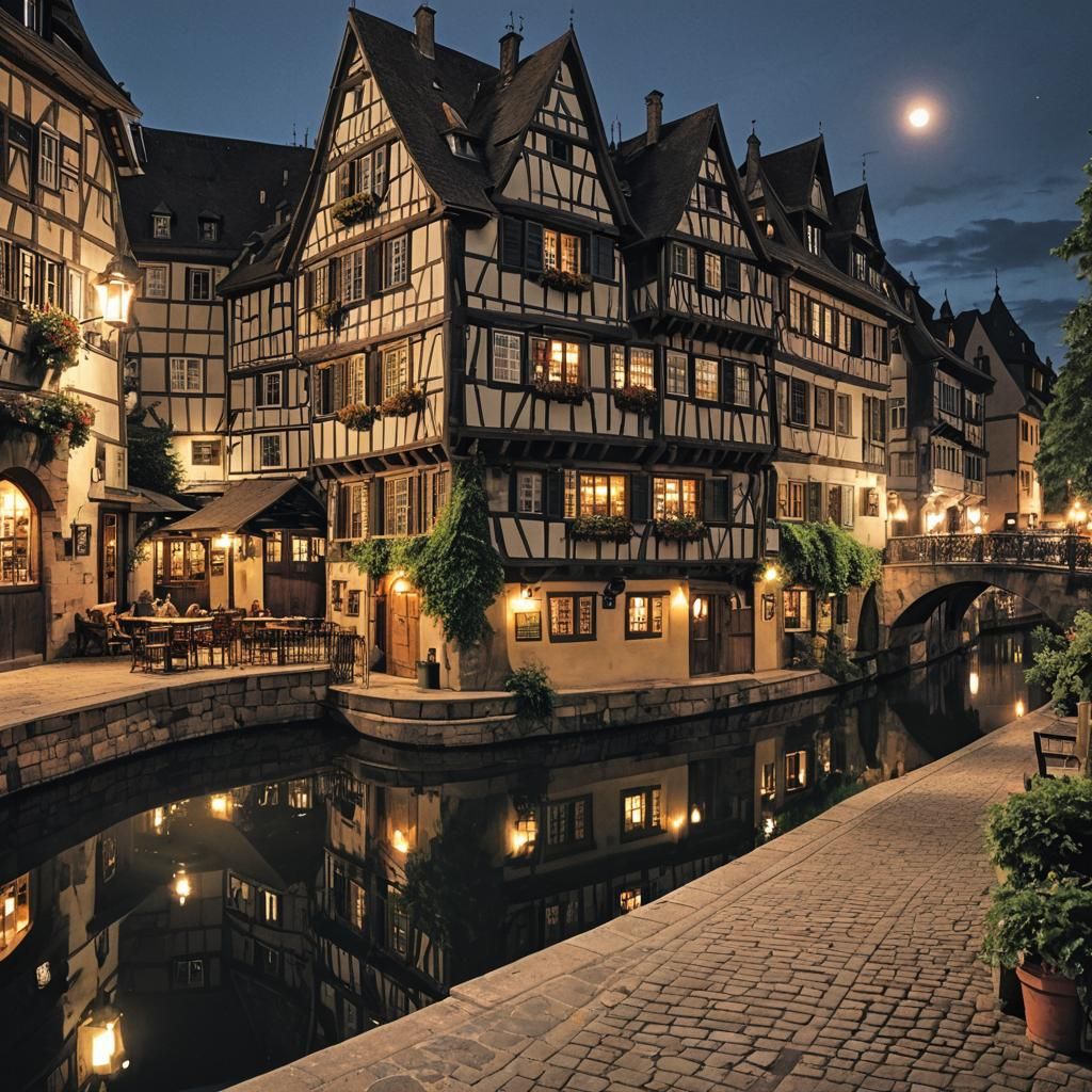 Restaurant in Old Strasbourg  by @Nanou the only real one