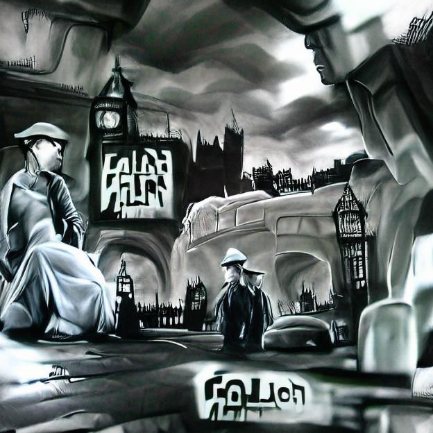 "Fallen London" film noir detailed painting ambient occlusio...