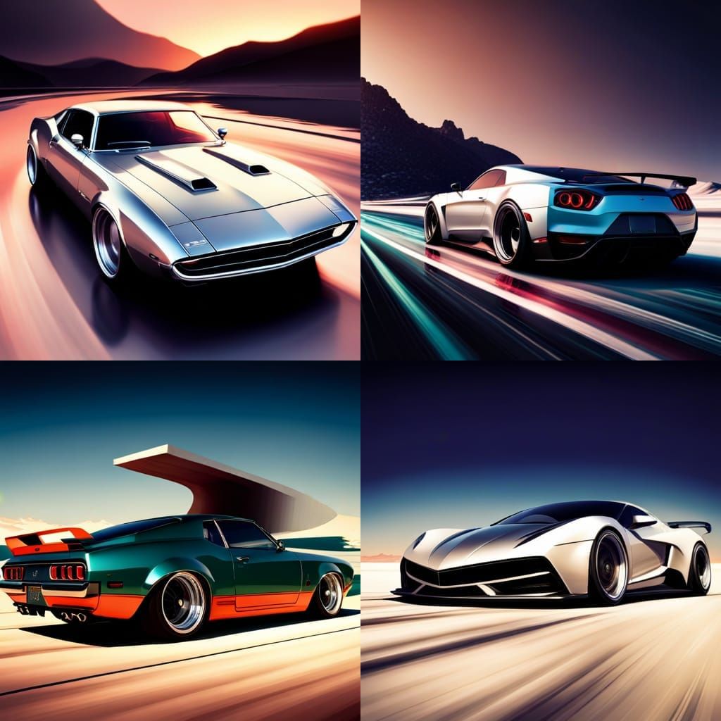 Classic futuristic retro stylish supercar