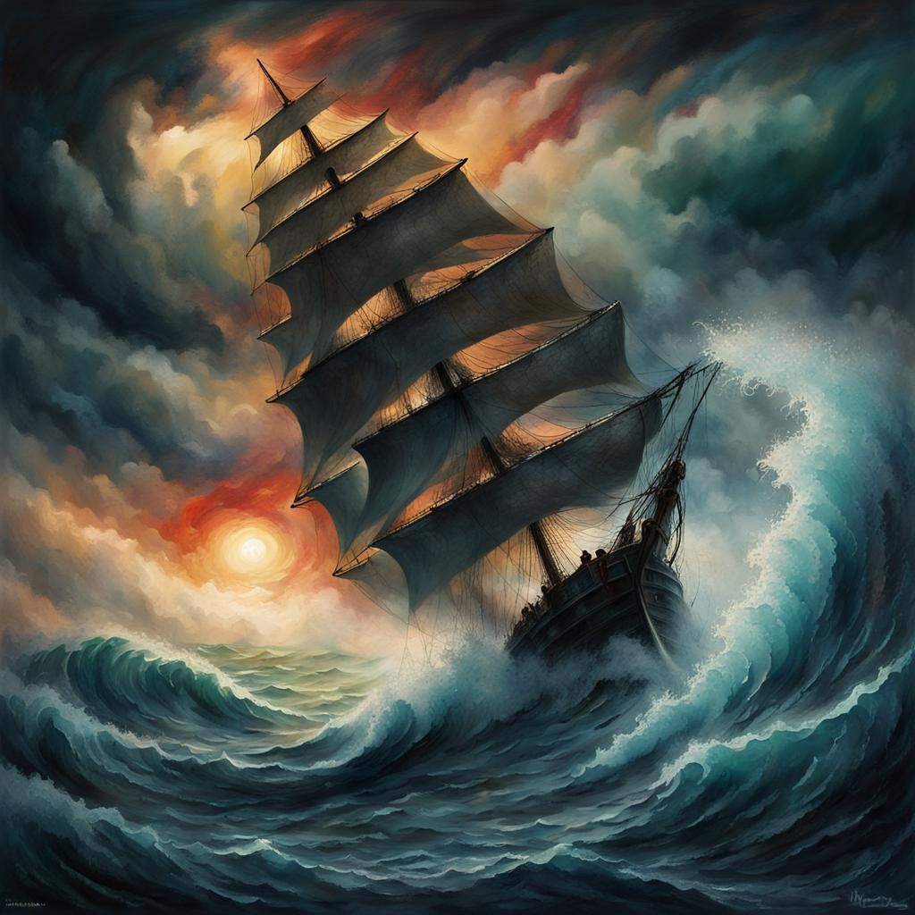 I sailed an ocean, unsettled ocean
Through restful waters and deep commotion
Often frightened, unenlightened
Sail on, sail on, sailor