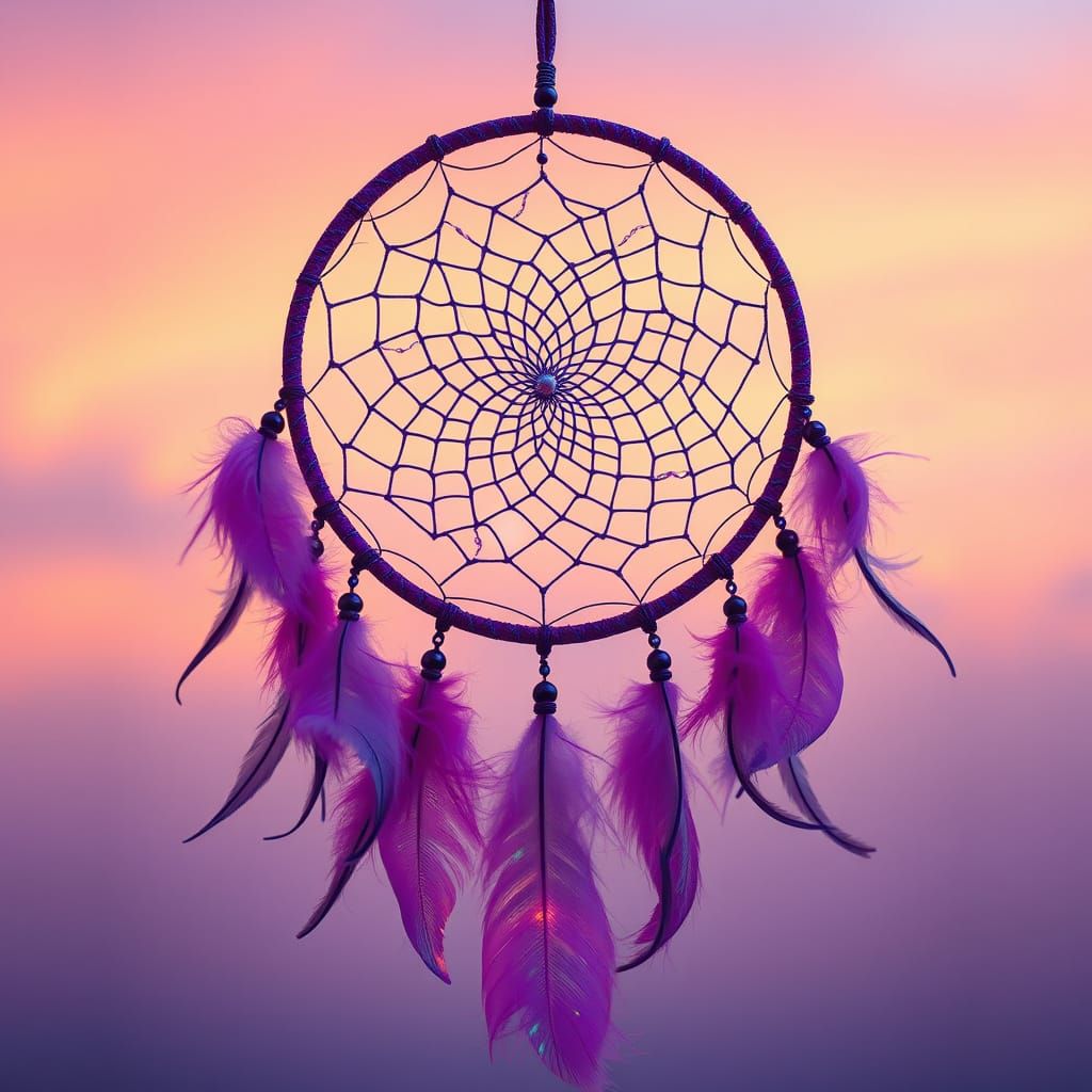Dreamcatcher Web in Surrealist Colors