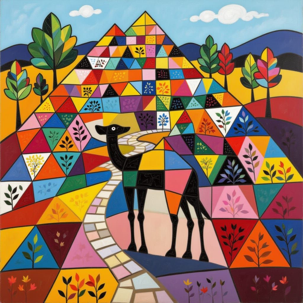 <lora:PYRAMID FLORA:1.0> Camel at a Moroccan bazaar