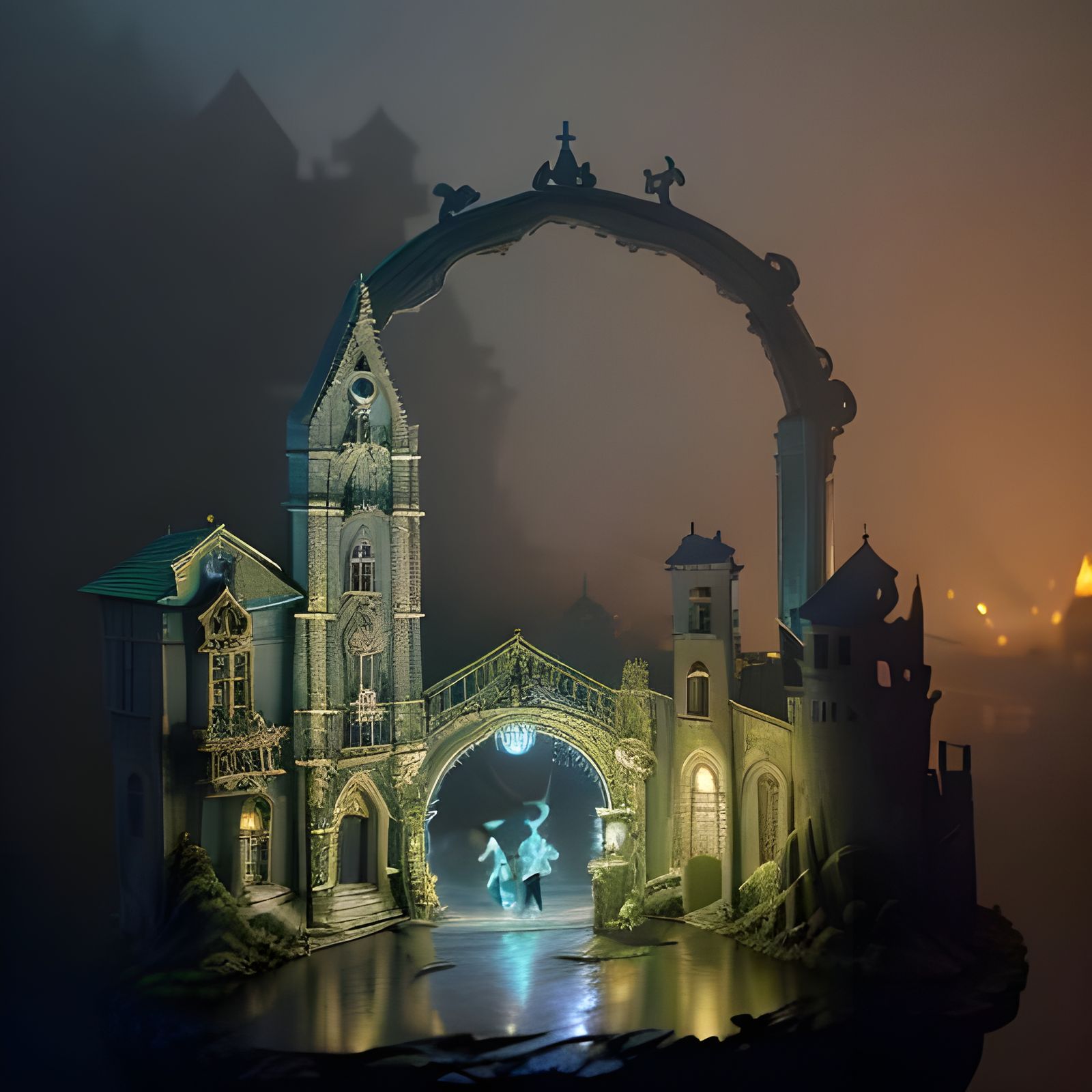Tiny children walk through a portal  by @Kalpine
