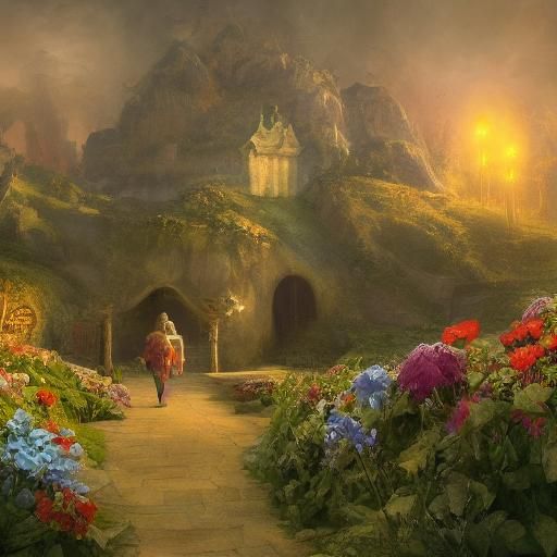 Impressionist Christmas Tree Gouache Painting