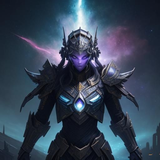 Goddess Descends Through Nebula in Cosmic Fantasy Art