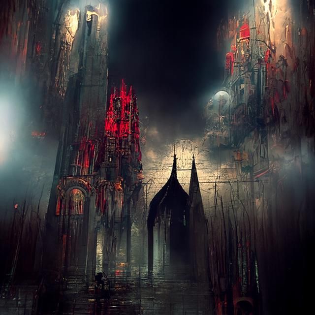 Dark Gothic cathedral