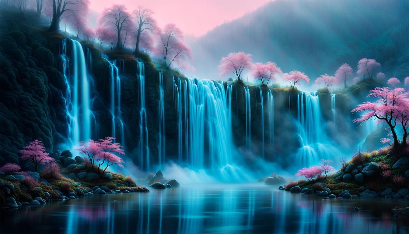 Ethereal Cascade of Waterfalls  by @Chanaka Aruna Munasinghe