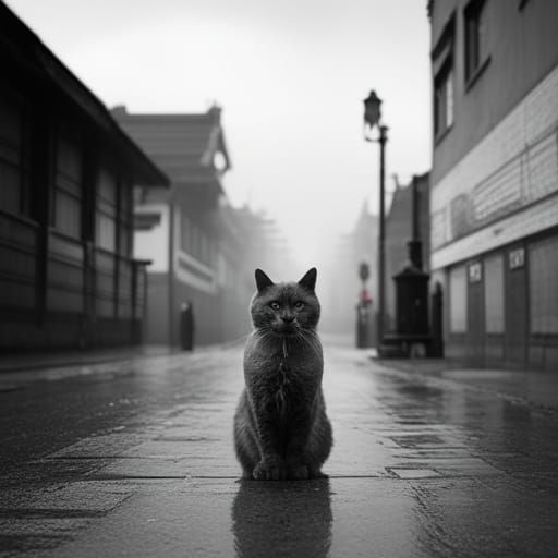 cat in the rain  by @xYassineX