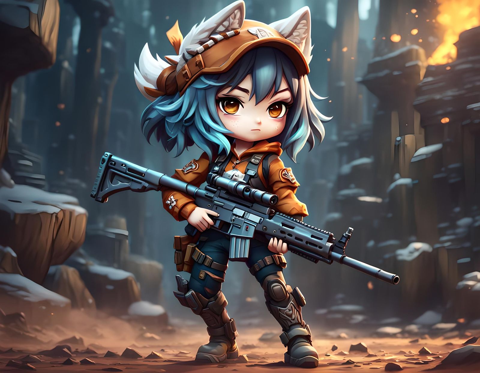 Chibi Gun. - AI Generated Artwork - NightCafe Creator