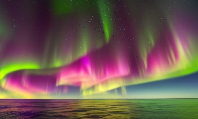 The Northern Lights over the Sea - AI Generated Artwork - NightCafe Creator