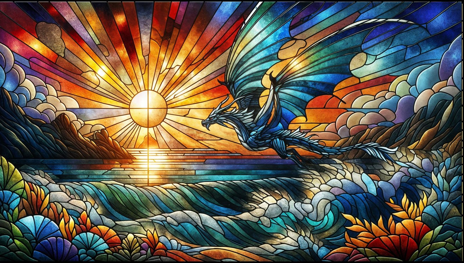 Витраж Призрачный дракон