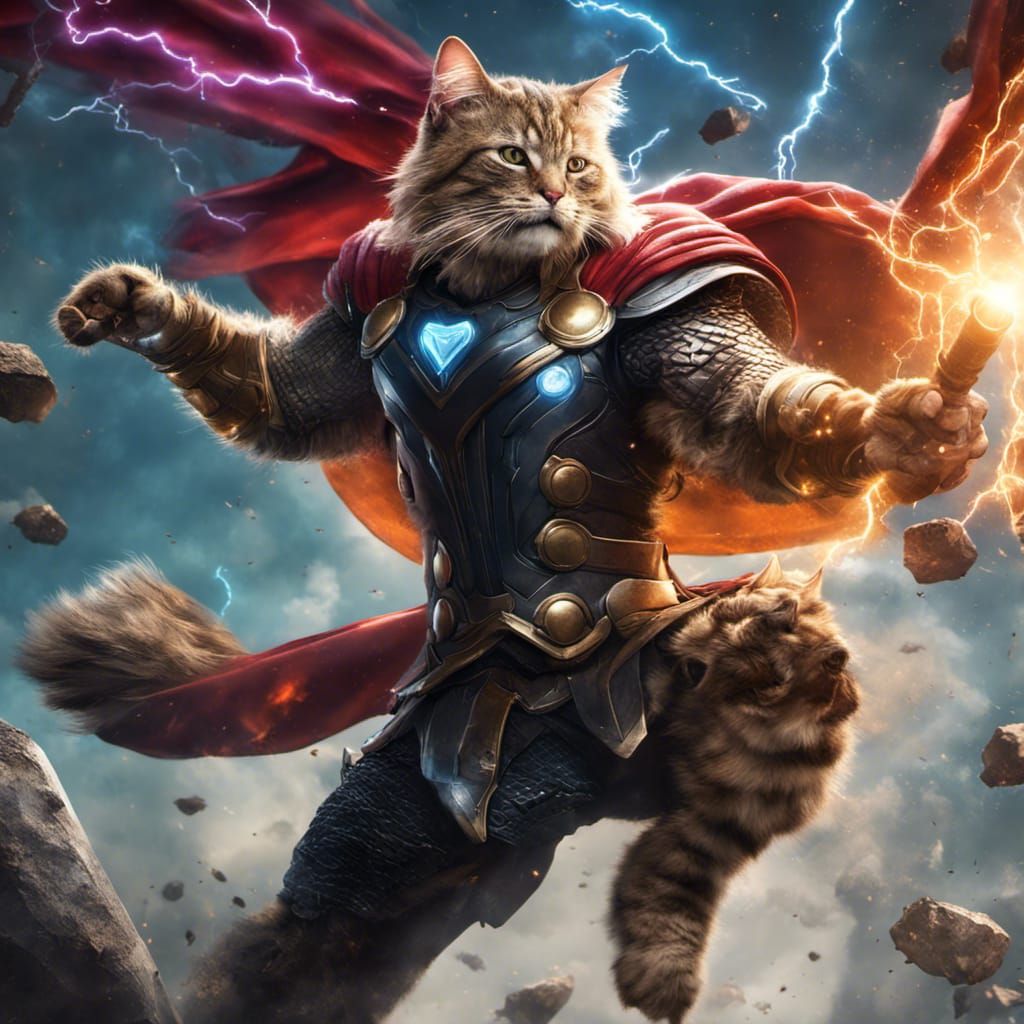 Thors cat - AI Generated Artwork - NightCafe Creator