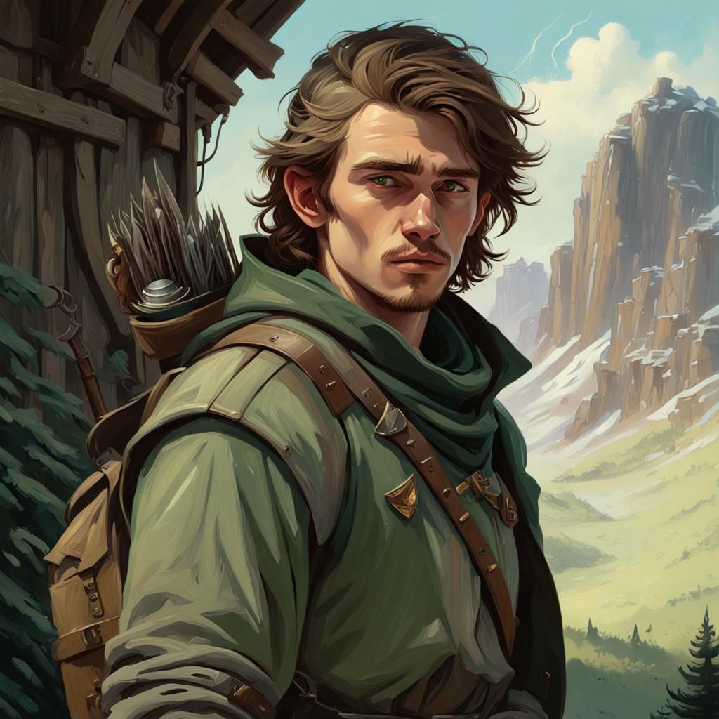 Clair-obscur, digital painting, oil painting, male dunedain ...