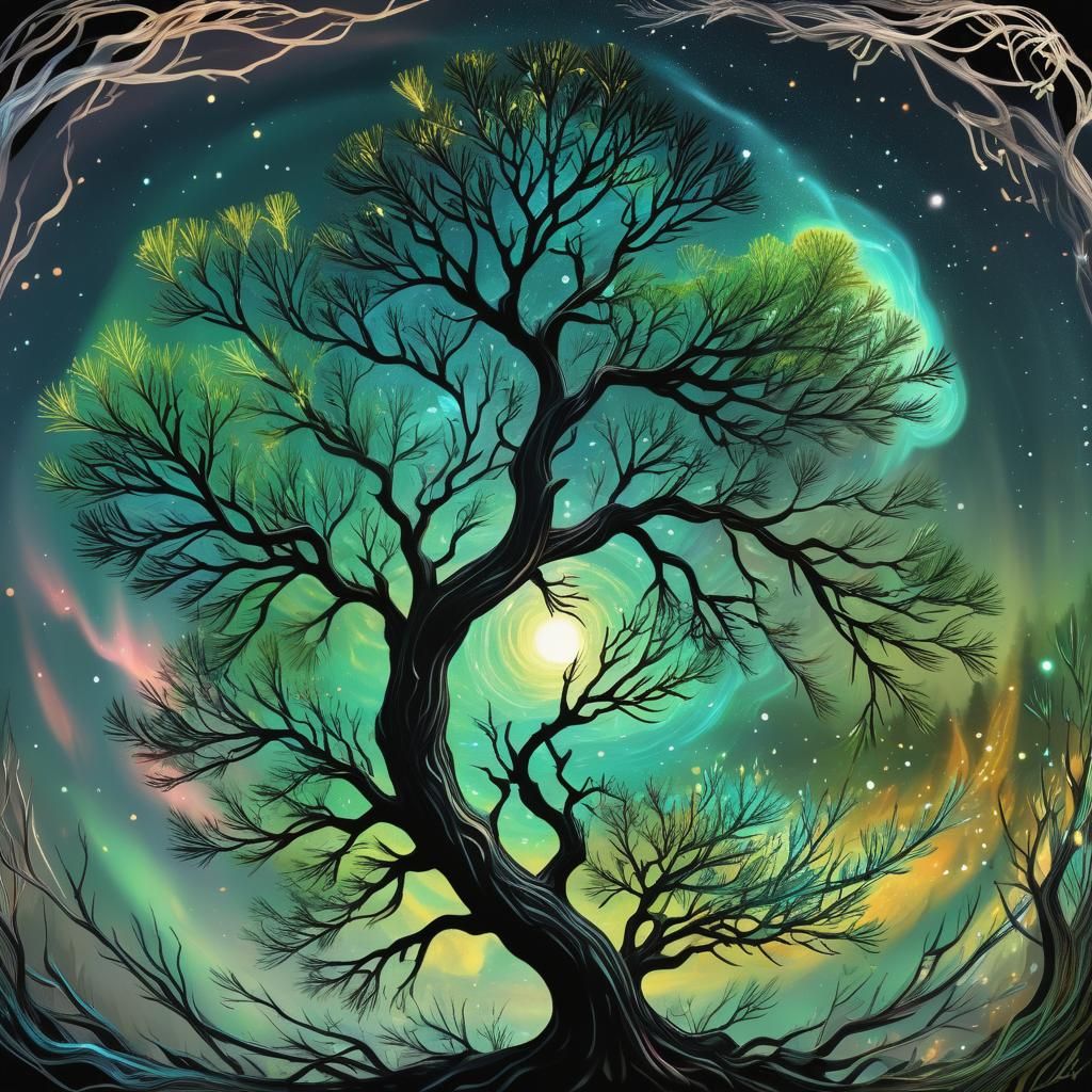 Black bough and bent twig
          Budding out anew;
      ...