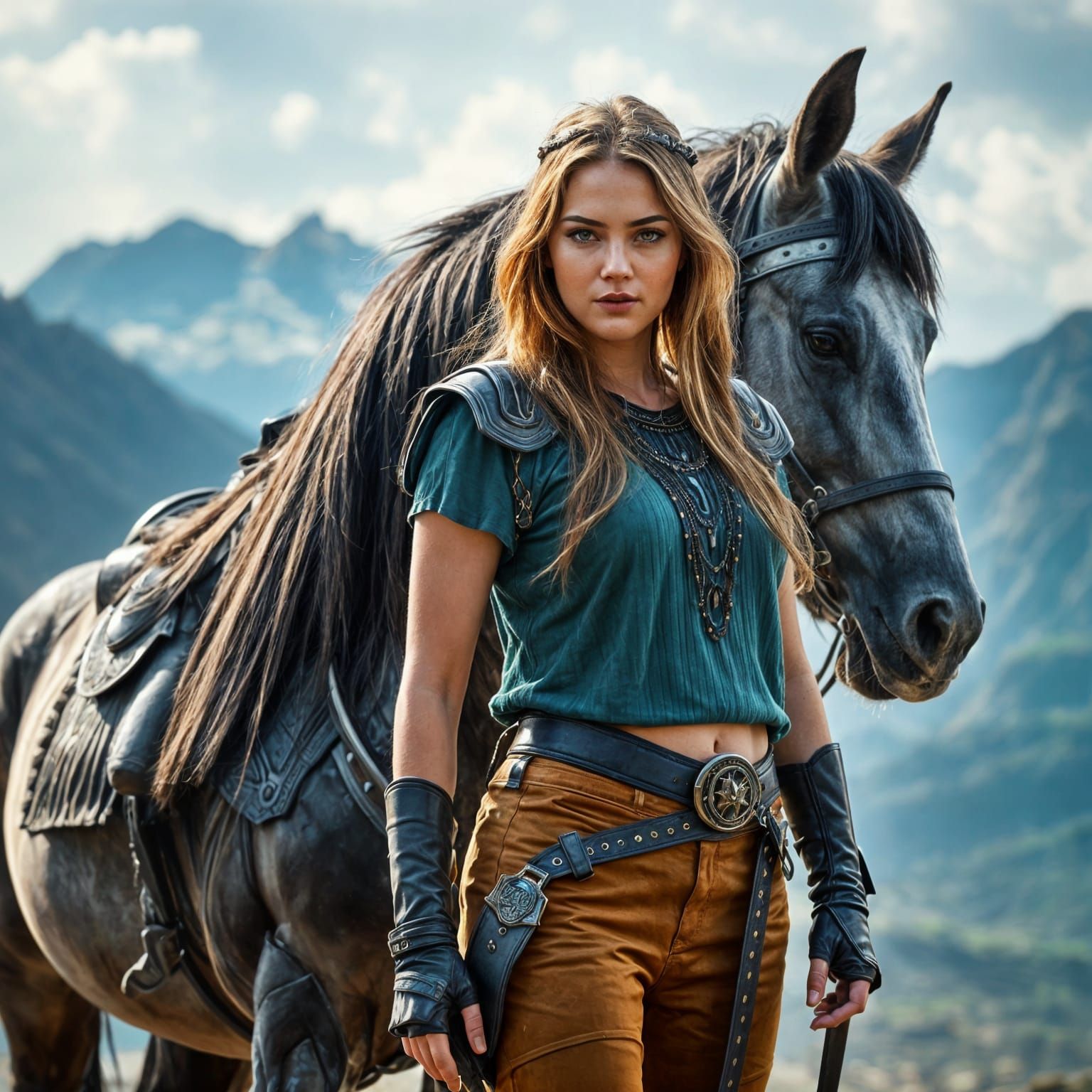 Just a woman and her horse.  by @Keri