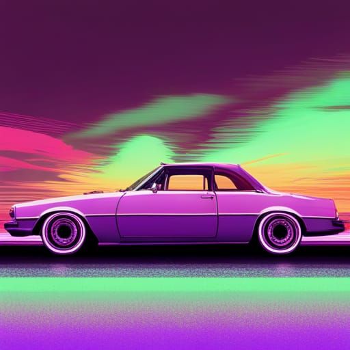 Purple retro car - AI Generated Artwork - NightCafe Creator