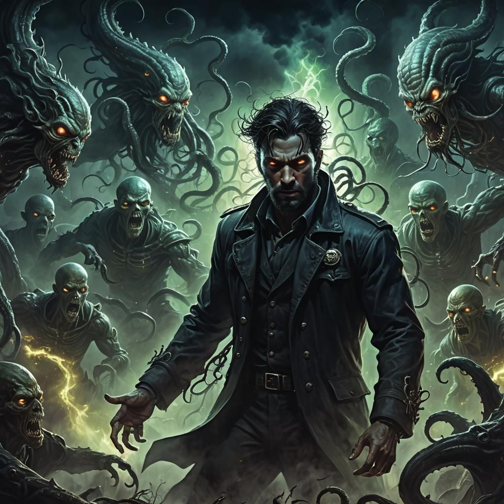 Brave Man in Dark Fantasy Portrait