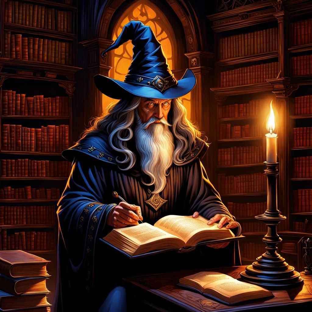 Wizard's Library 3 - AI Generated Artwork - NightCafe Creator