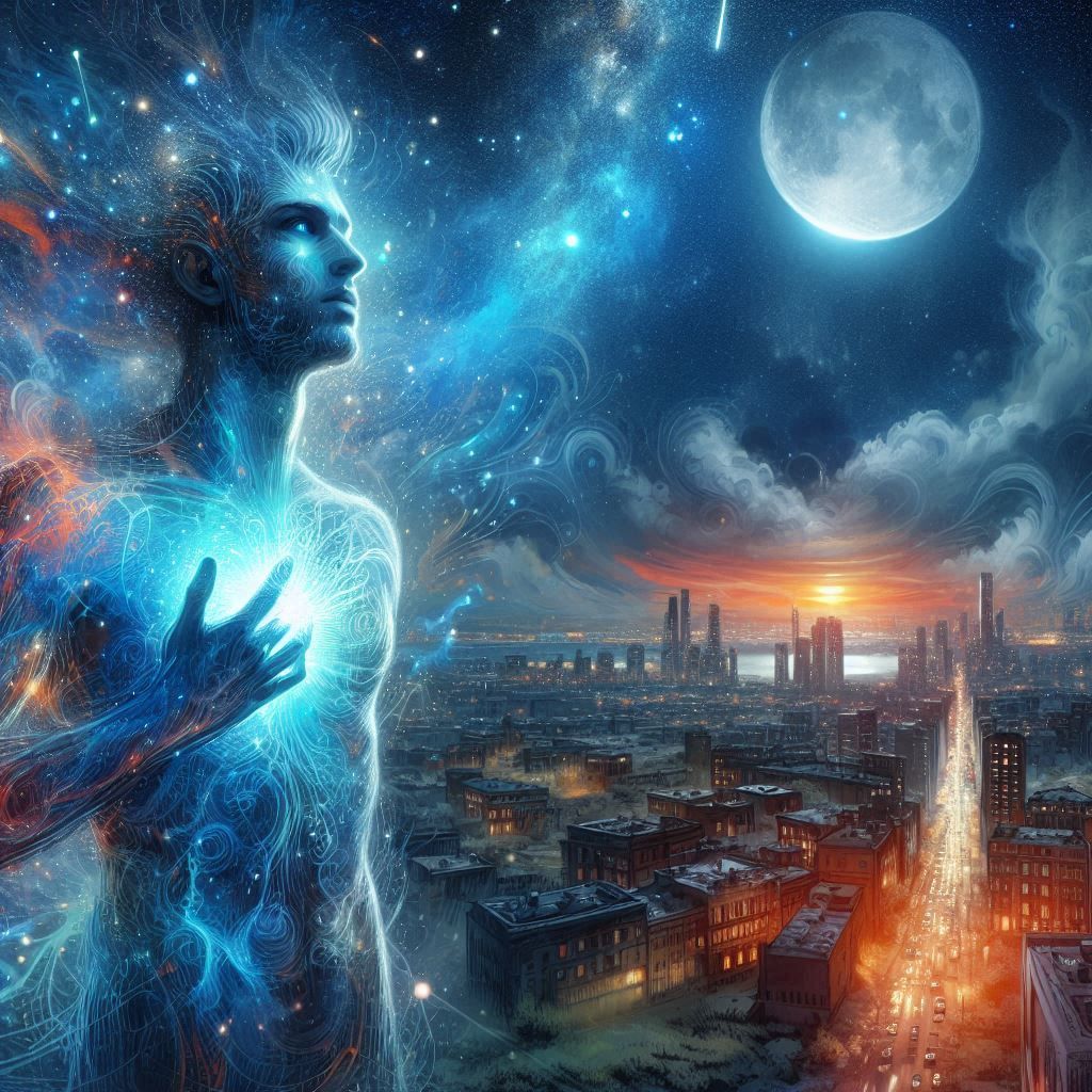 A personification of the night sky