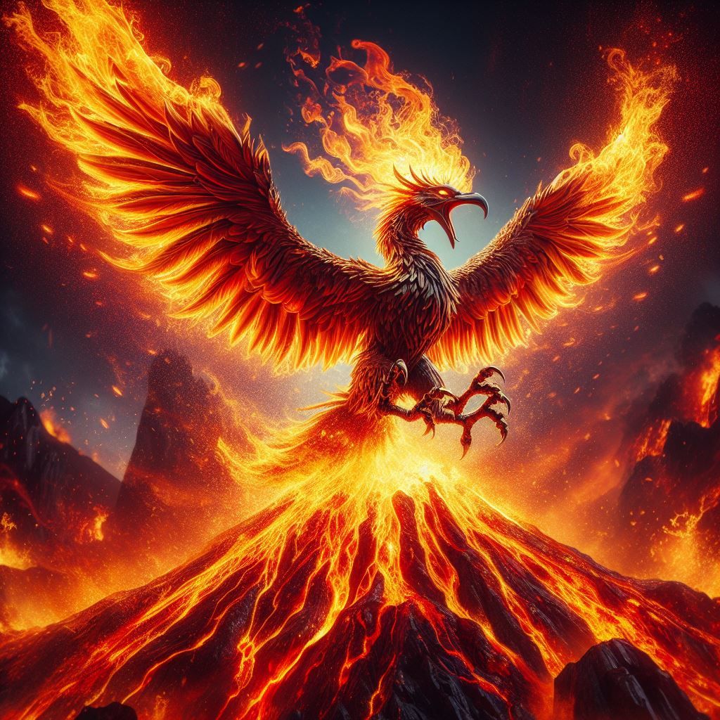 Firebird on the throne