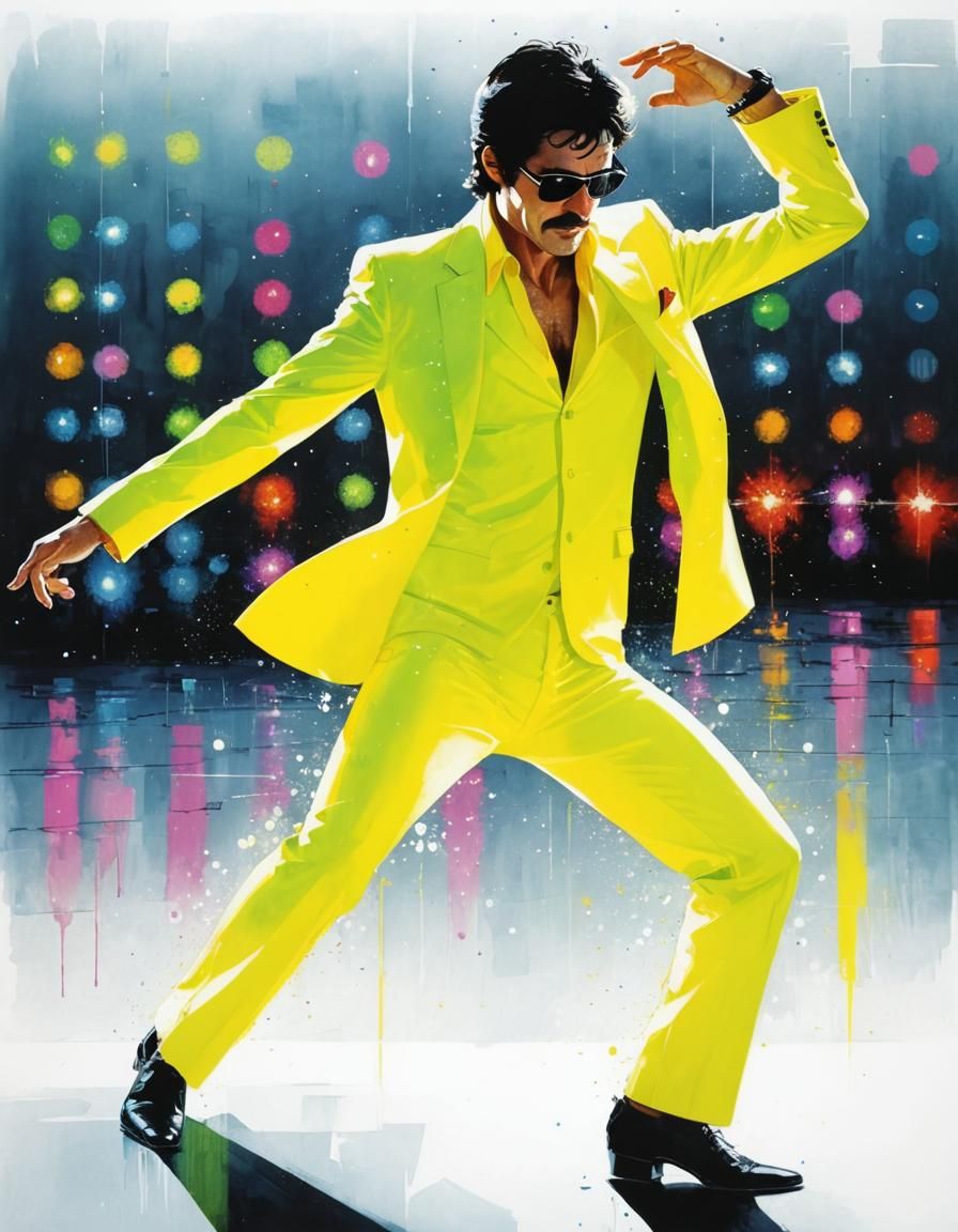 Disco Dancing in Manga Style with Glitter