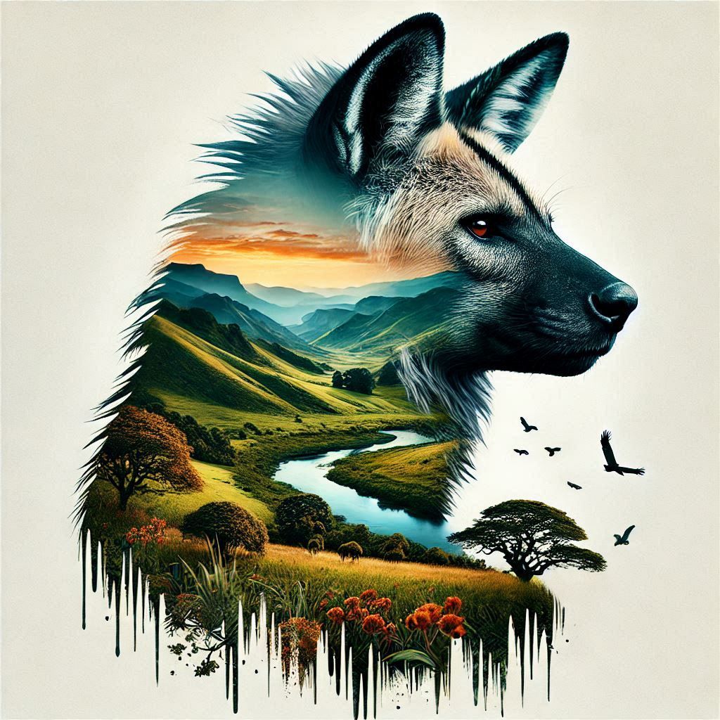 double exposure beautiful fantasy DALL-E 3 portrait landscape..