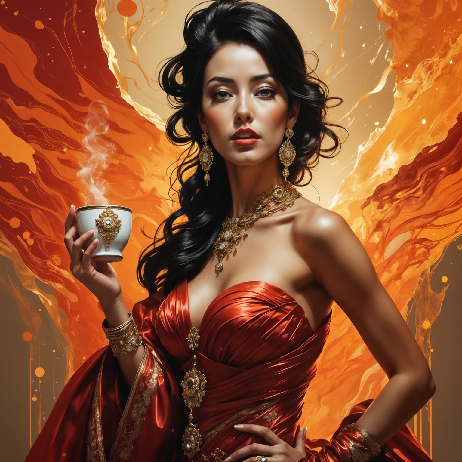 Surreal Goddess Unveils Mystical World in Vibrant Hyperreali...