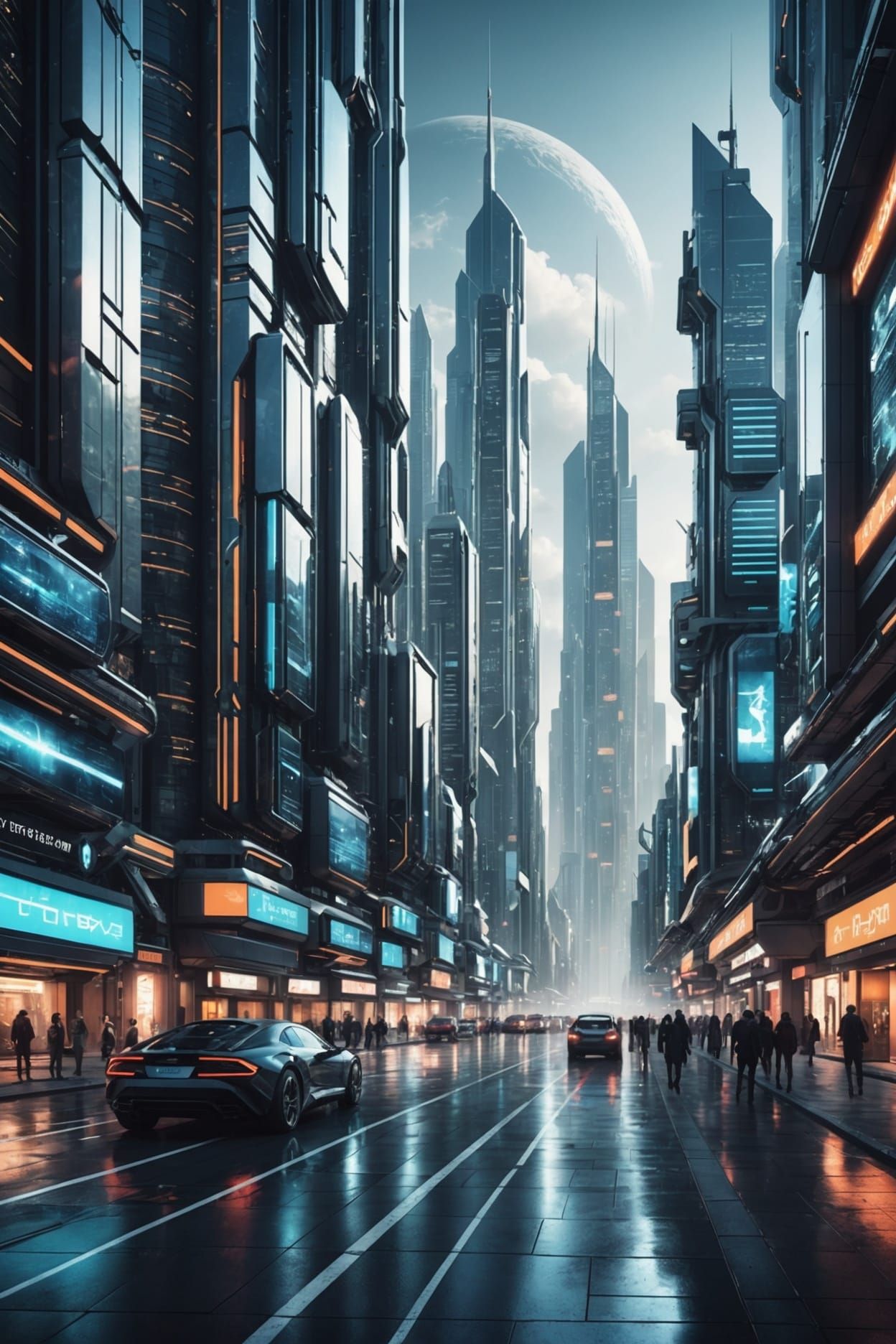 Futuristic city background