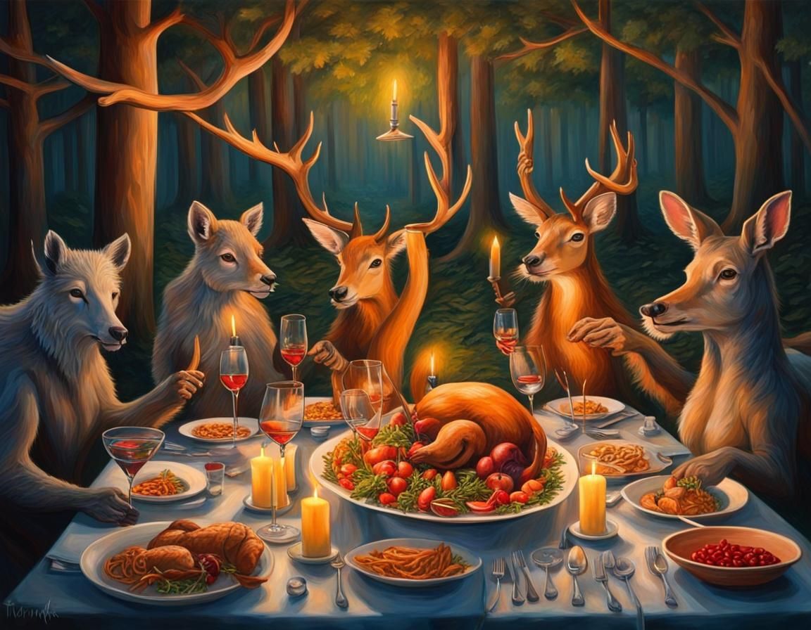 A candlelight dinner