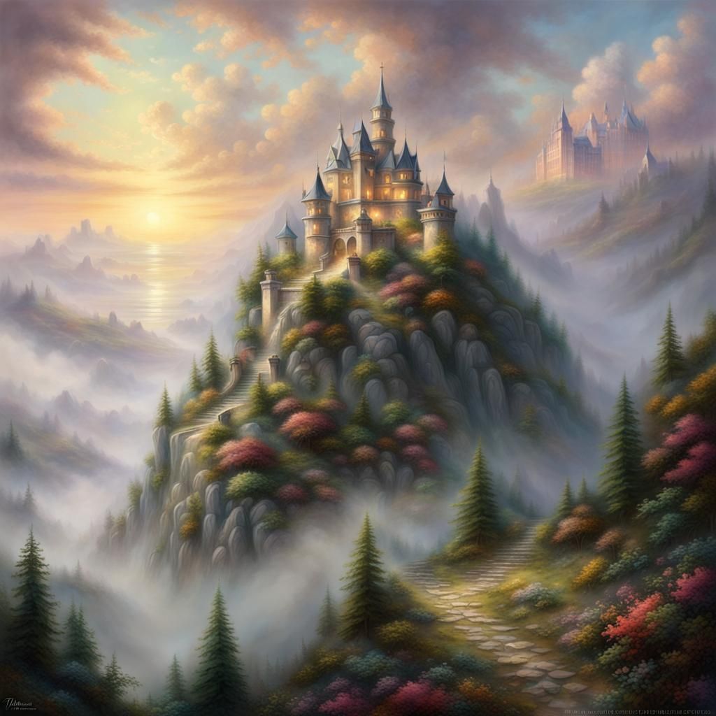 the mountain in the cloud - AI Generated Artwork - NightCafe Creator