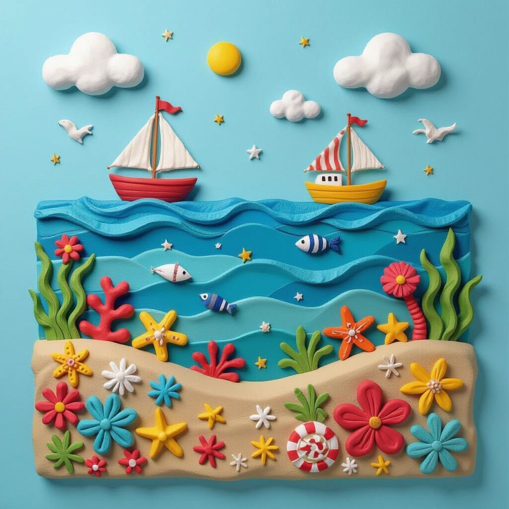 Clay Sea: A Naive Art, 3D Sculptural Creation