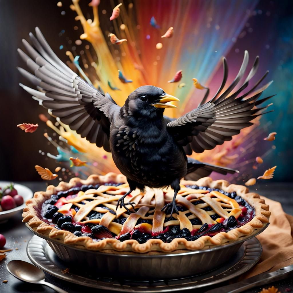 Blackbird Pie: Sing a song of sixpence a pocket full of rye, Four and twenty blackbirds ...  by @Kitcalyx