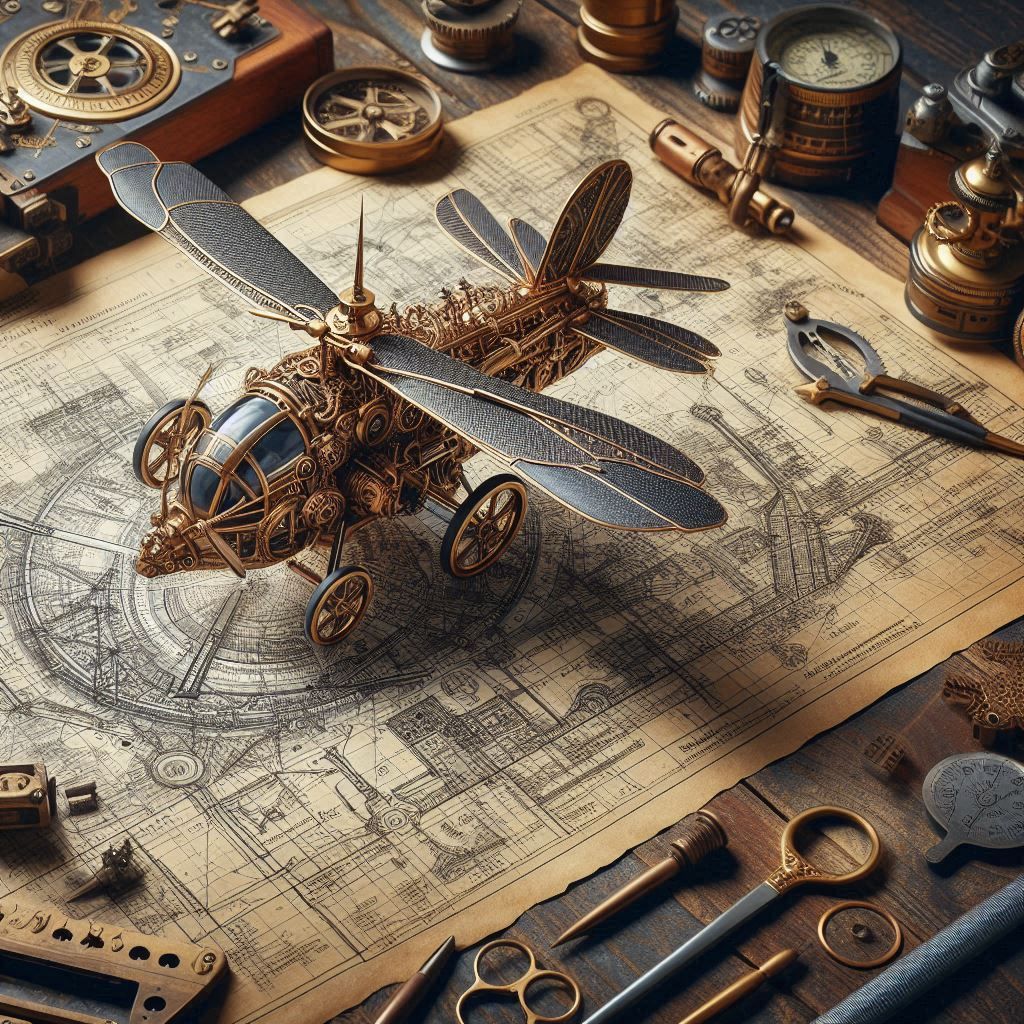 Steampunk Rococo Helicopter