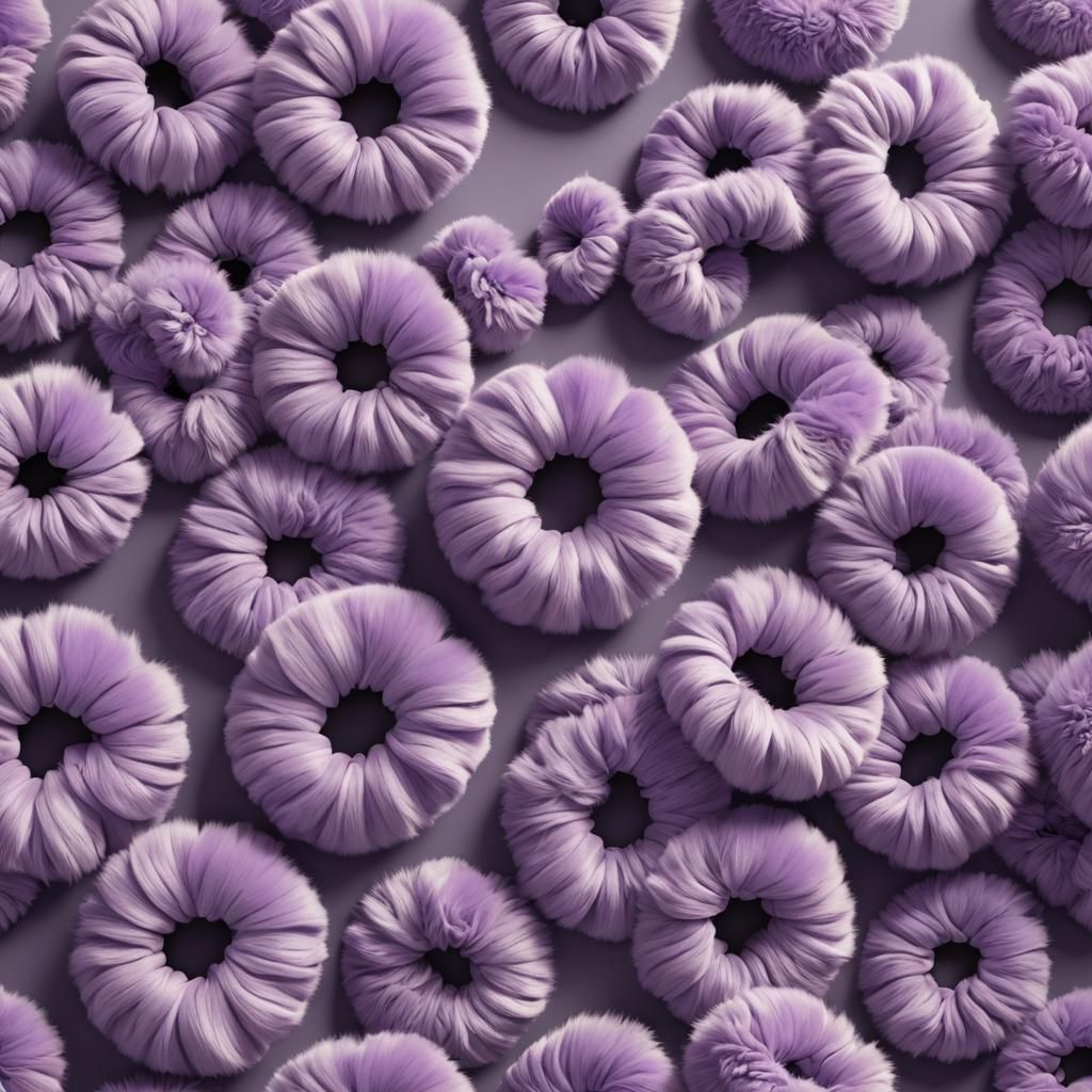 Create purple fur scrunchie