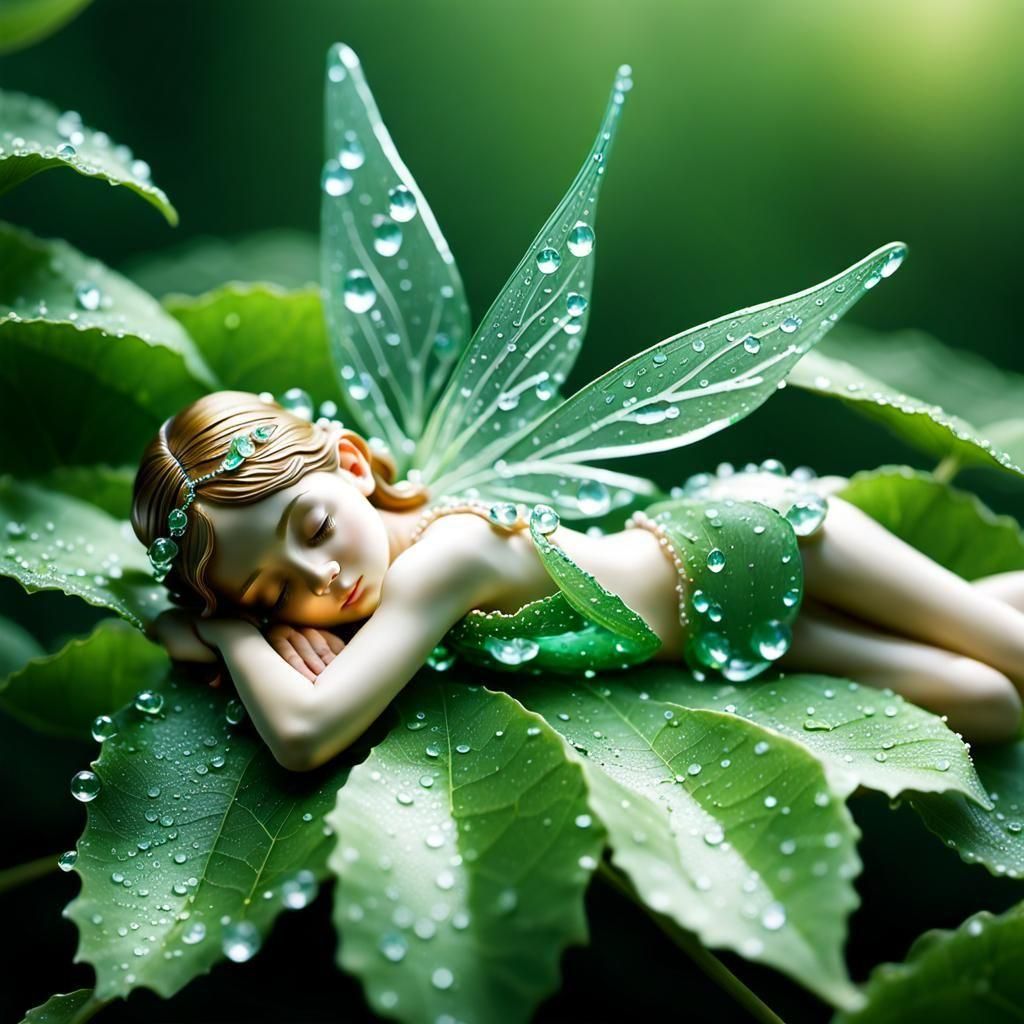 Dew Drop Sleeping Fairy   by @Bellemia