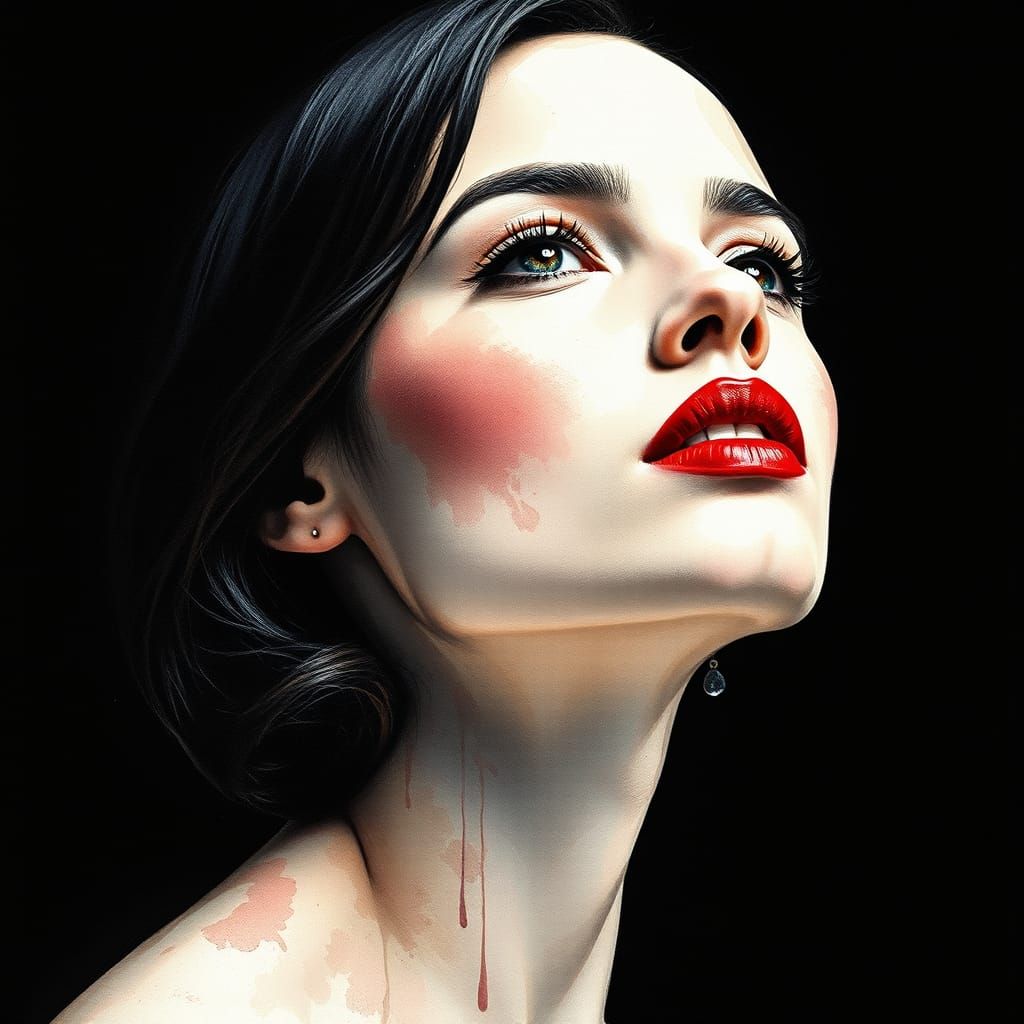 A refined, sophisticated woman in a two-tone portrait