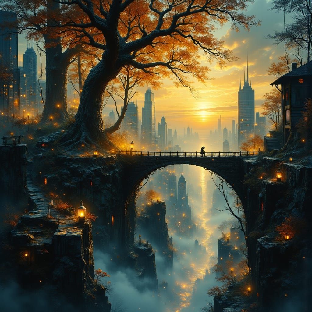 When the city lights come on like stars.